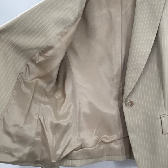 Antonio Melani Classic Tailored Pinstripe Blazer Business Casual Tan Size 6 - Picture 6 of 7